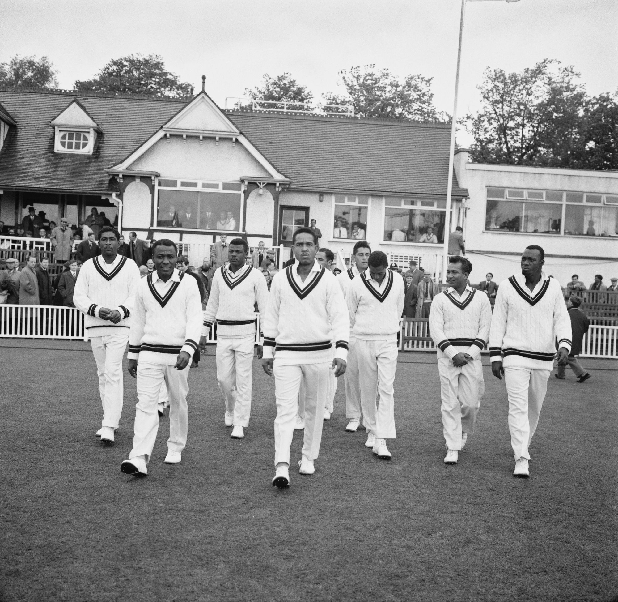 Sobers (centre) was a huge figure in the fabric of West Indian cricket (Getty Images)
