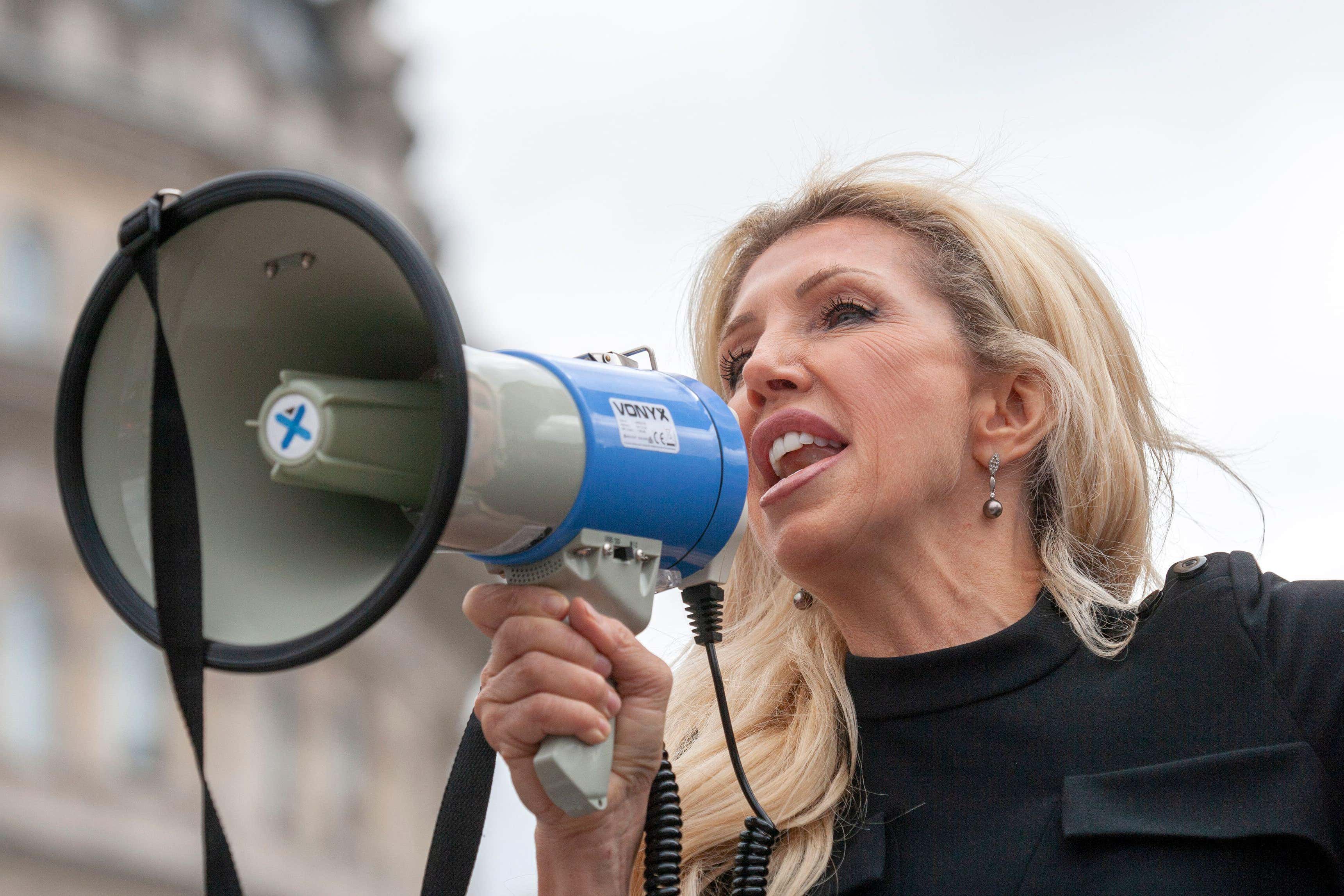 Kate Shemirani is a leading anti-Vaxaxar and conspiracy theorist (Neel Atkinson/Almi/Pa)