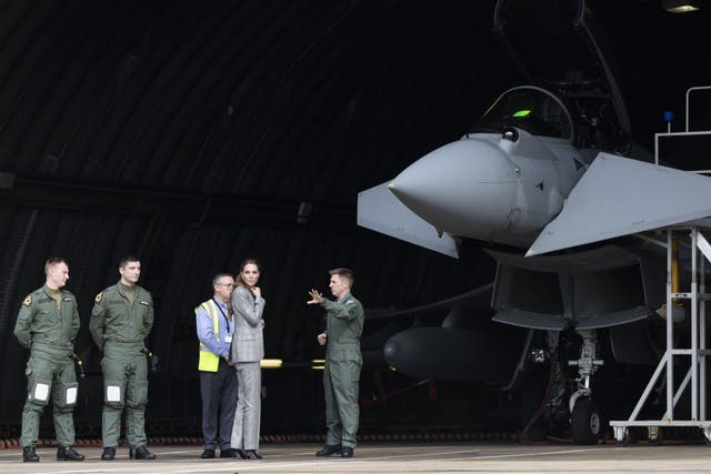 <p>The Princess of Wales was given a tour of the base and its aircraft before visiting the training facility </p>