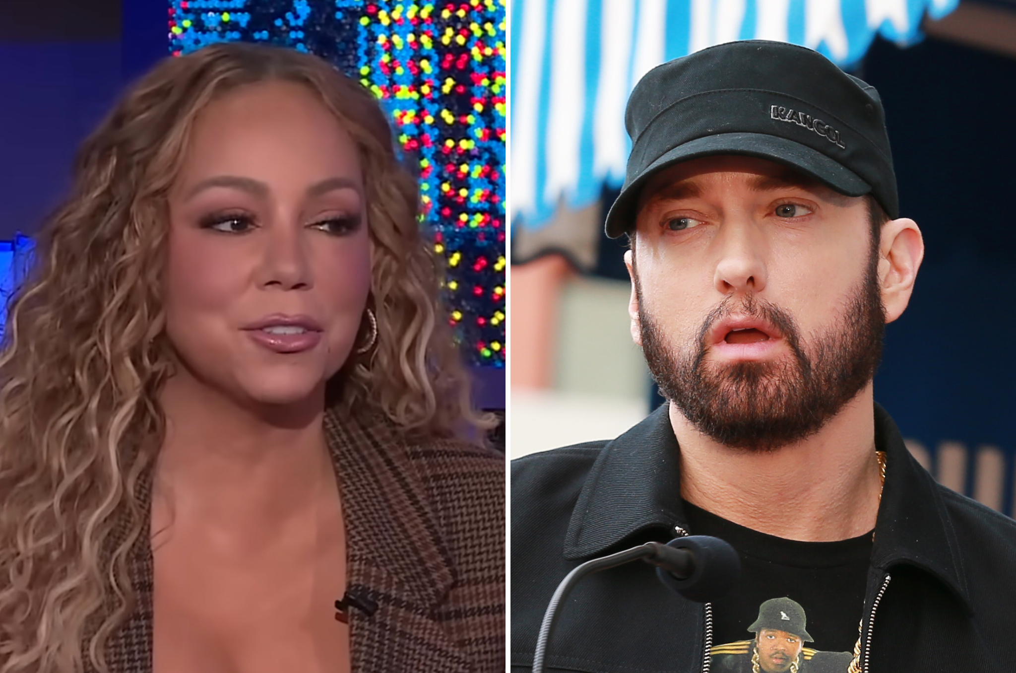 <p>Mariah Carey brushed off rumored Eminem feud claims during an appearance on 'Watch What Happens Live'</p>