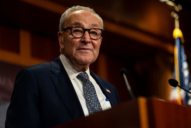 <p>Senate Minority Leader Chuck Schumer (D-NY) speaks during a news conference at the U.S. Capitol on September 30, 2025 in Washington, DC. </p>