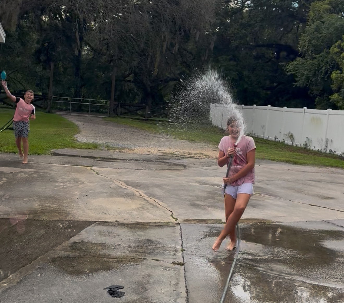 Courtney Schultz’s kids enjoy running through the sprinkler and going on bike rides in their hometown in Florida