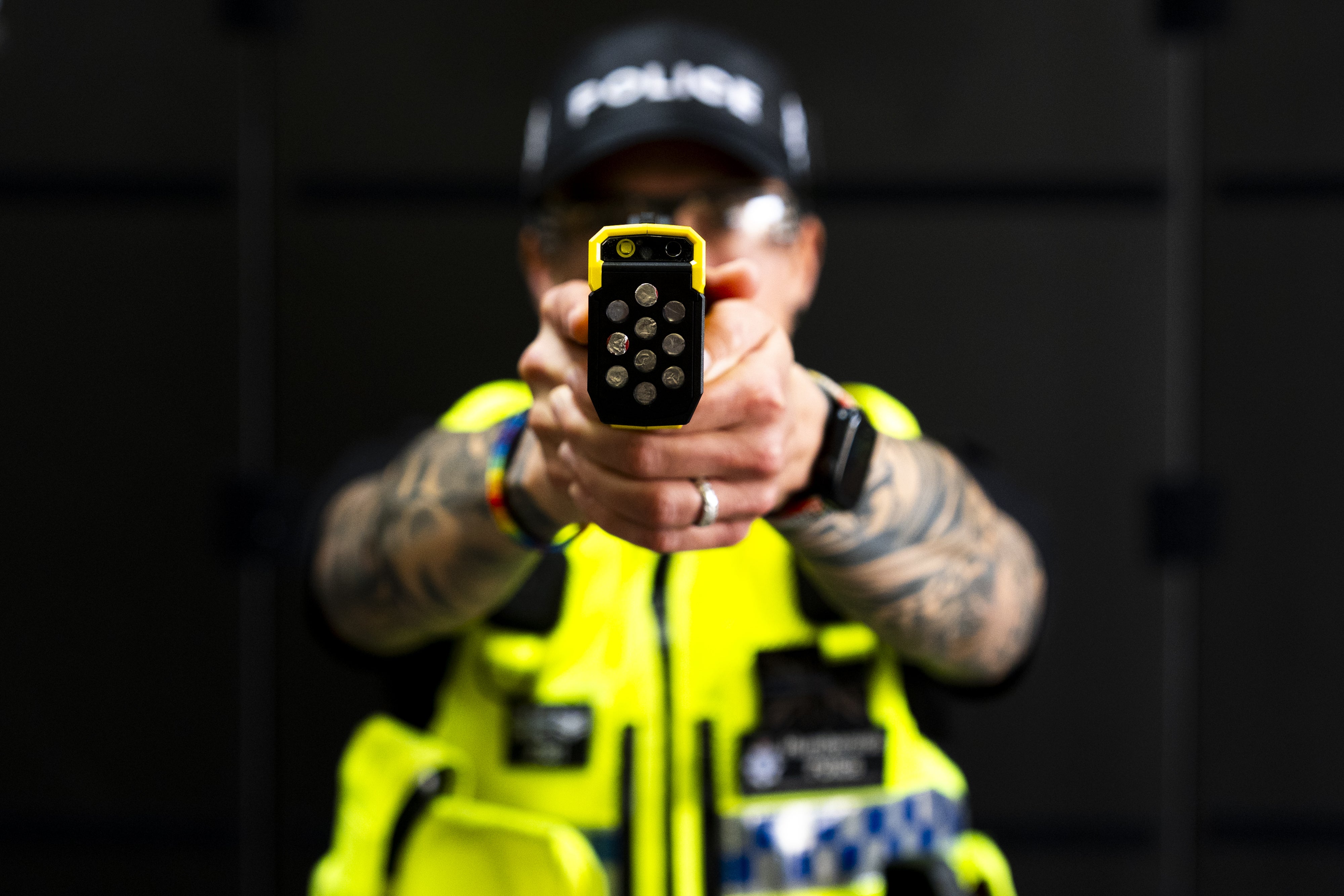 An officer during the performance of Taser 10