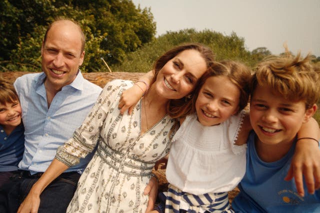 The Princess of Wales with the Prince of Wales, Prince George (right), Princess Charlotte (second right) and Prince Louis (left) (Kensington Palace/PA)