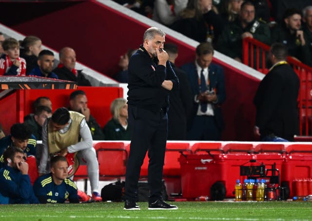 <p>Postecoglou was taunted by the Nottingham Forest fans after overseeing another defeat</p>