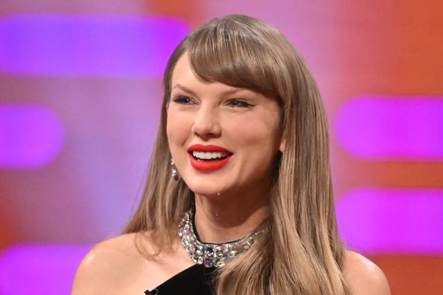 <p>  Taylor Swift durante la grabación del programa  ‘The Graham Norton Show’</p>