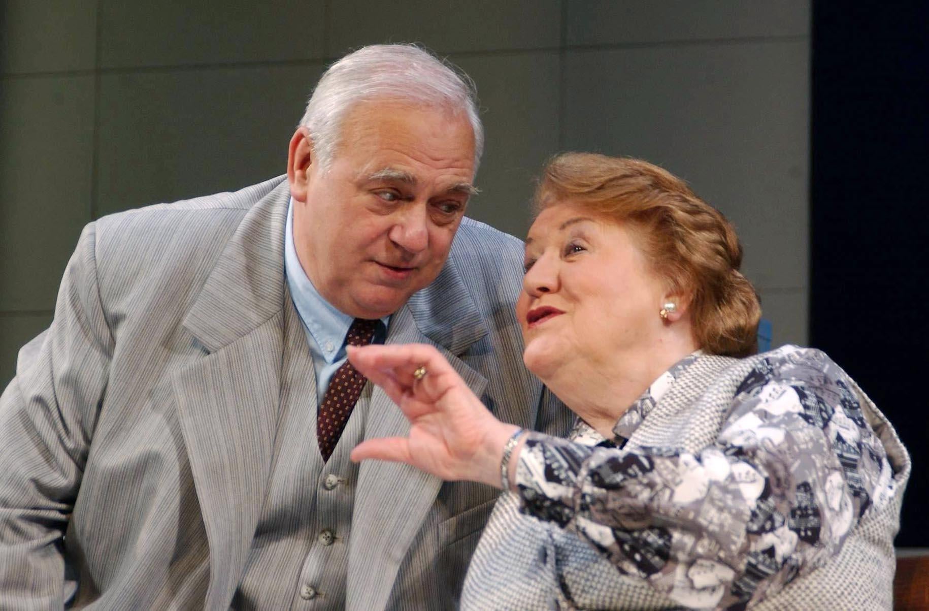 Roy Hudd and Patricia Routledge during a photocall for the production of 1950s comedy 'The Solid Gold Cadillac' at The Garrick Theatre