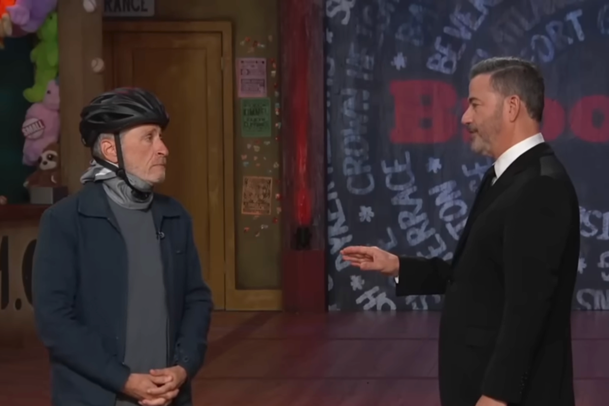 Jon Stewart hijacks Jimmy Kimmel monologue to deliver gag about Trump’s late-night crackdown Jon Stewart hijacks Jimmy Kimmel monologue to deliver gag about Trump’s late-night crackdown