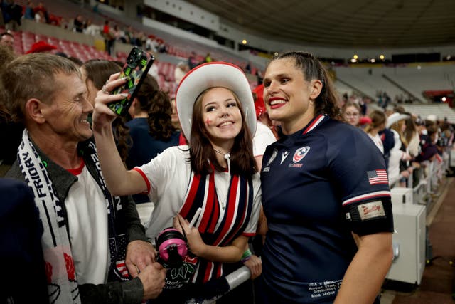 <p>USA international Ilona Maher (right) has become one of rugby's biggest stars</p>