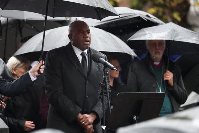 <p>David Lammy was booed as he addressed a vigil for the Manchester synagogue victims</p>