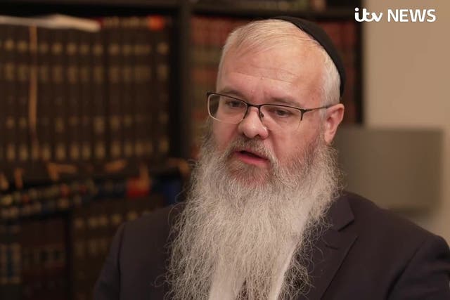 Rabbi Daniel Walker from Heaton Park Hebrew Congregation synagogue (Screengrab/ITV News/PA)