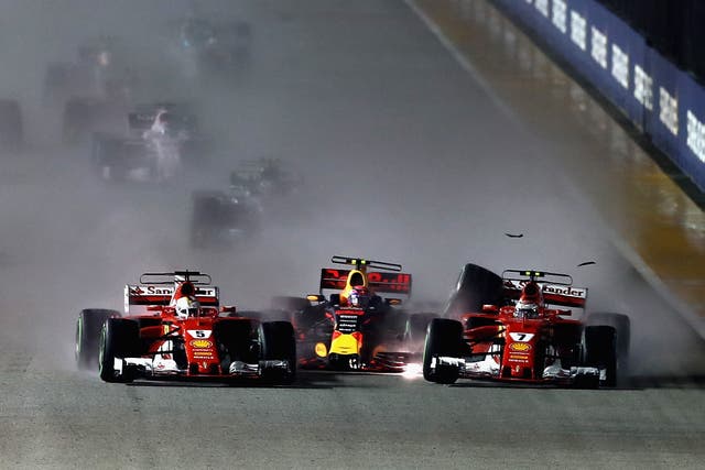<p>The 2017 F1 race in Singapore didn’t go well for Max Verstappen</p>