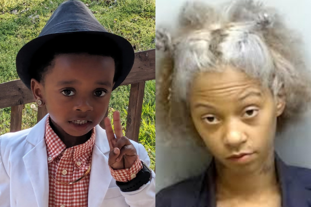 <p>Kandice Grace, 32, is now being held in the Fulton County Jail. months after her 7-year-old son was found dead with his head hanging out of a partially open car window while she was 'passed out'</p>