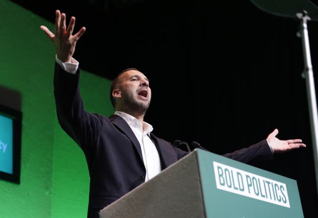 <p>Green Party leader Zack Polanski speaking during the Green Party conference</p>