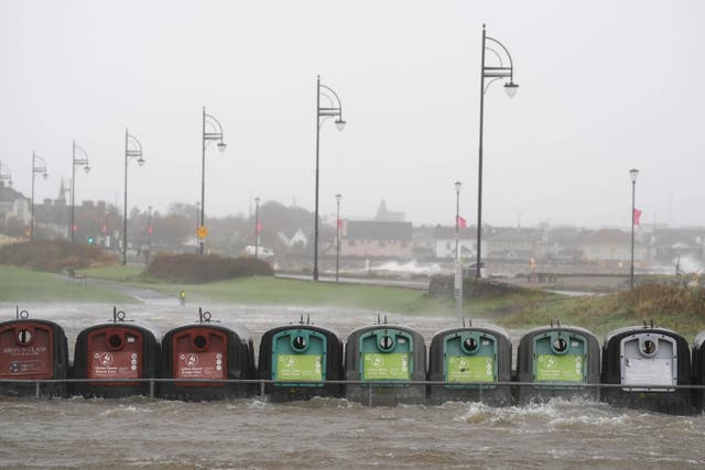 A flooded car park in Galway (Brian Lawless/PA)