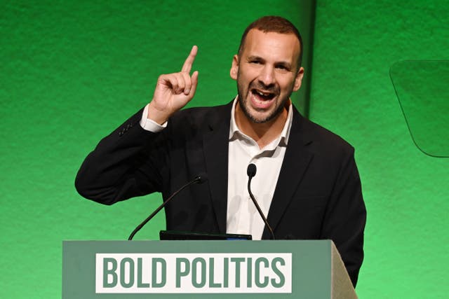 <p>Leader Zack Polanski told the Green Party conference: ‘The alarm bells of authoritarianism are ringing’ </p>