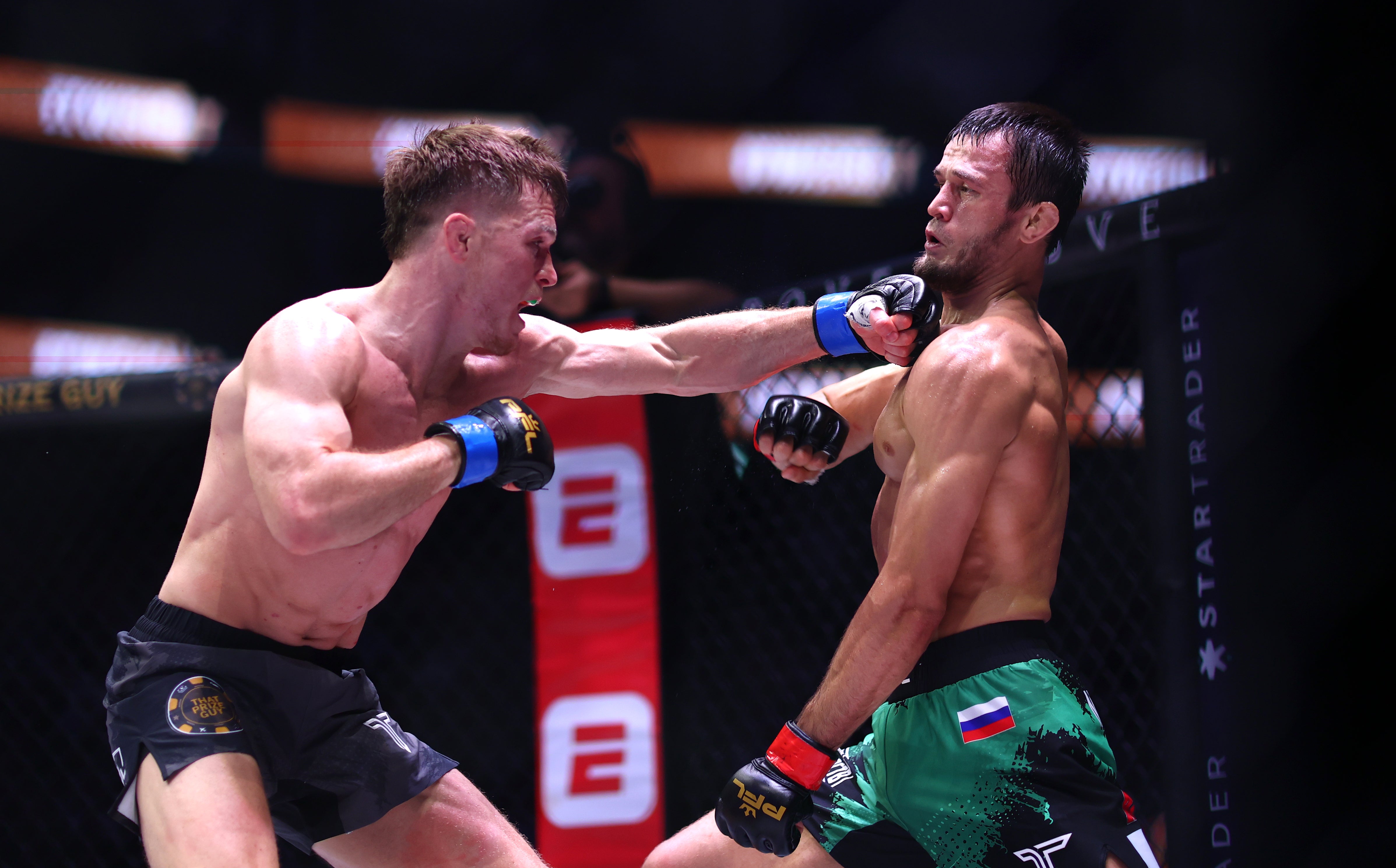 Paul Hughes (left) and Usman Nurmagomedov contested an even close fight than their first clash