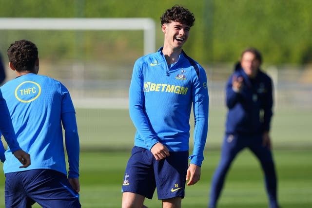 Tottenham’s Archie Gray is gearing up for a return to Elland Road (Yui Mok/PA)