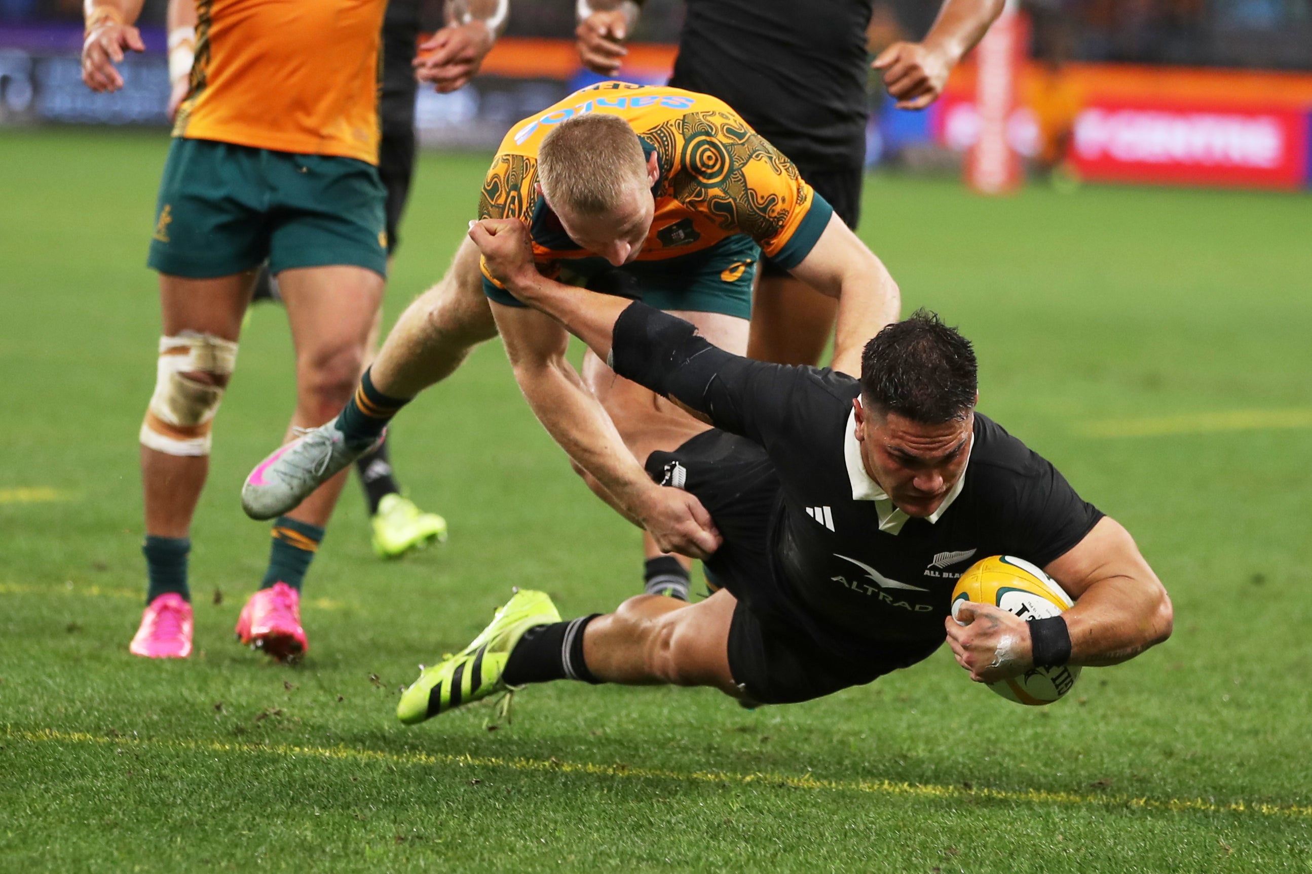Quinn Tupaea scored twice for New Zealand