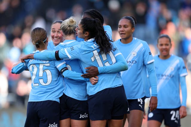 <p>Manchester City celebrated a big win over Arsenal </p>