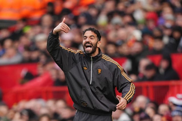 Manchester United manager Ruben Amorim says actions speak louder than words (Martin Rickett/PA)