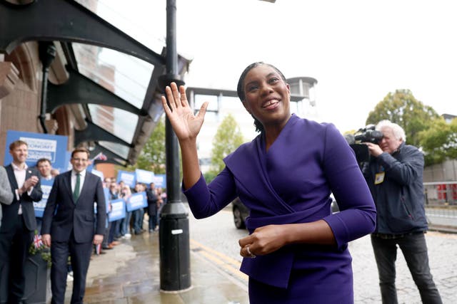 Kemi Badenoch arrives at the Midland Hotel in Manchester (Ryan Jenkinson/PA)