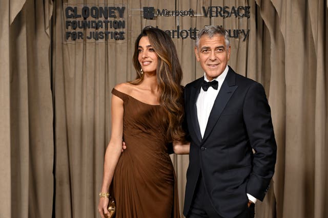 <p>Human rights lawyer Amal Clooney and her husband hollywood actor George Clooney</p>
