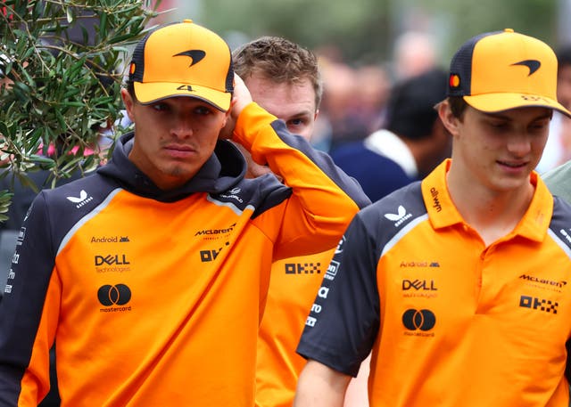 <p>Lando Norris defended his overtake on Oscar Piastri</p>