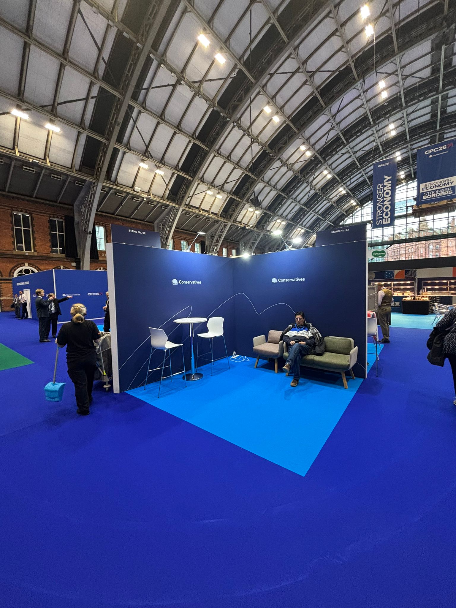 A Conservative-branded stall, which in previous years would have been sponsored by a business or lobbying group