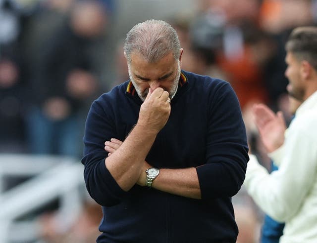 <p>Defeat at St James’ Park means Ange Postecoglou has failed to win in his first seven games as Nottingham Forest boss</p>