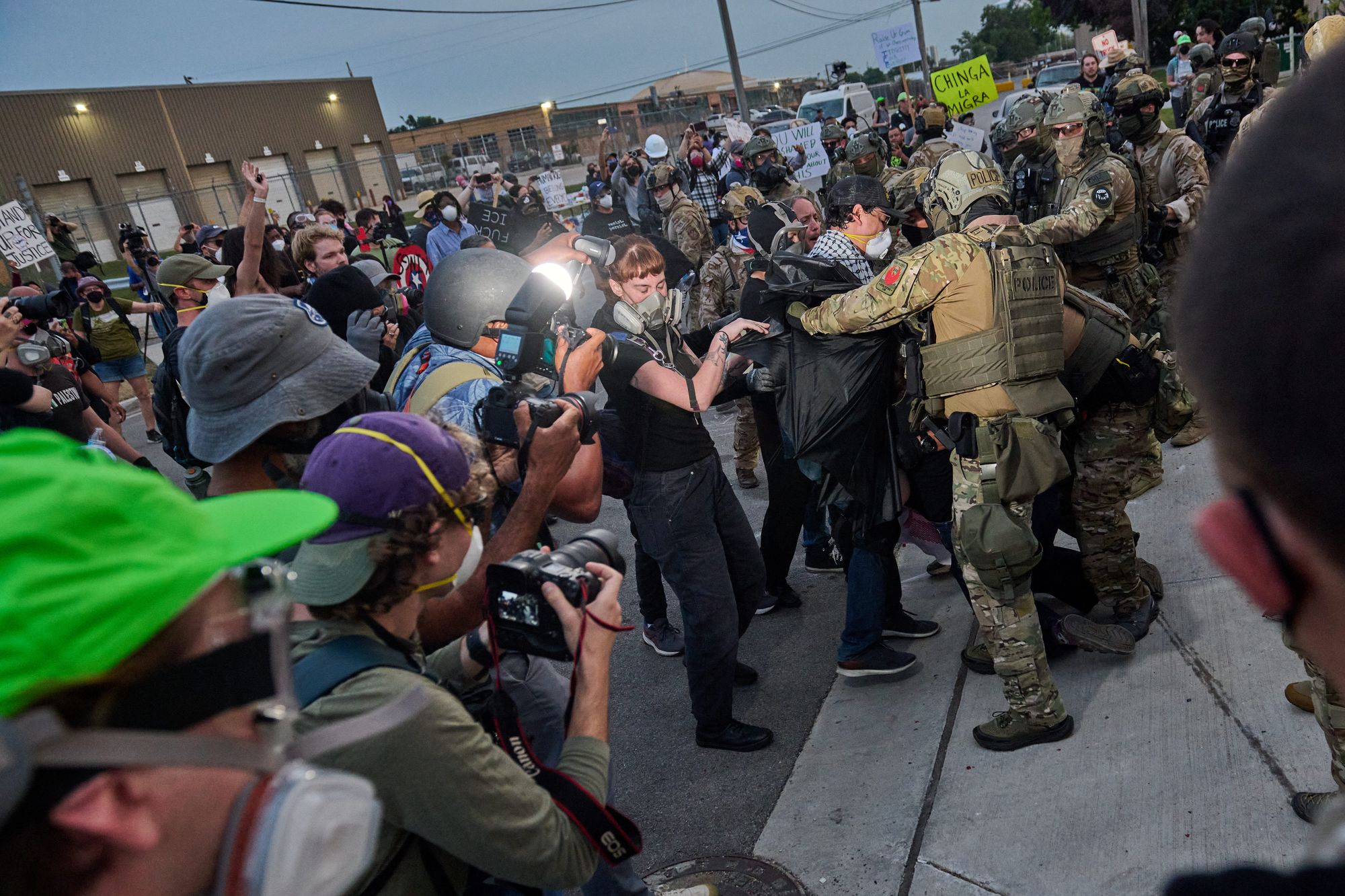 Anti-immigration protests in Chicago have led to tense exchanges between law enforcement and the public – some of them turning violent