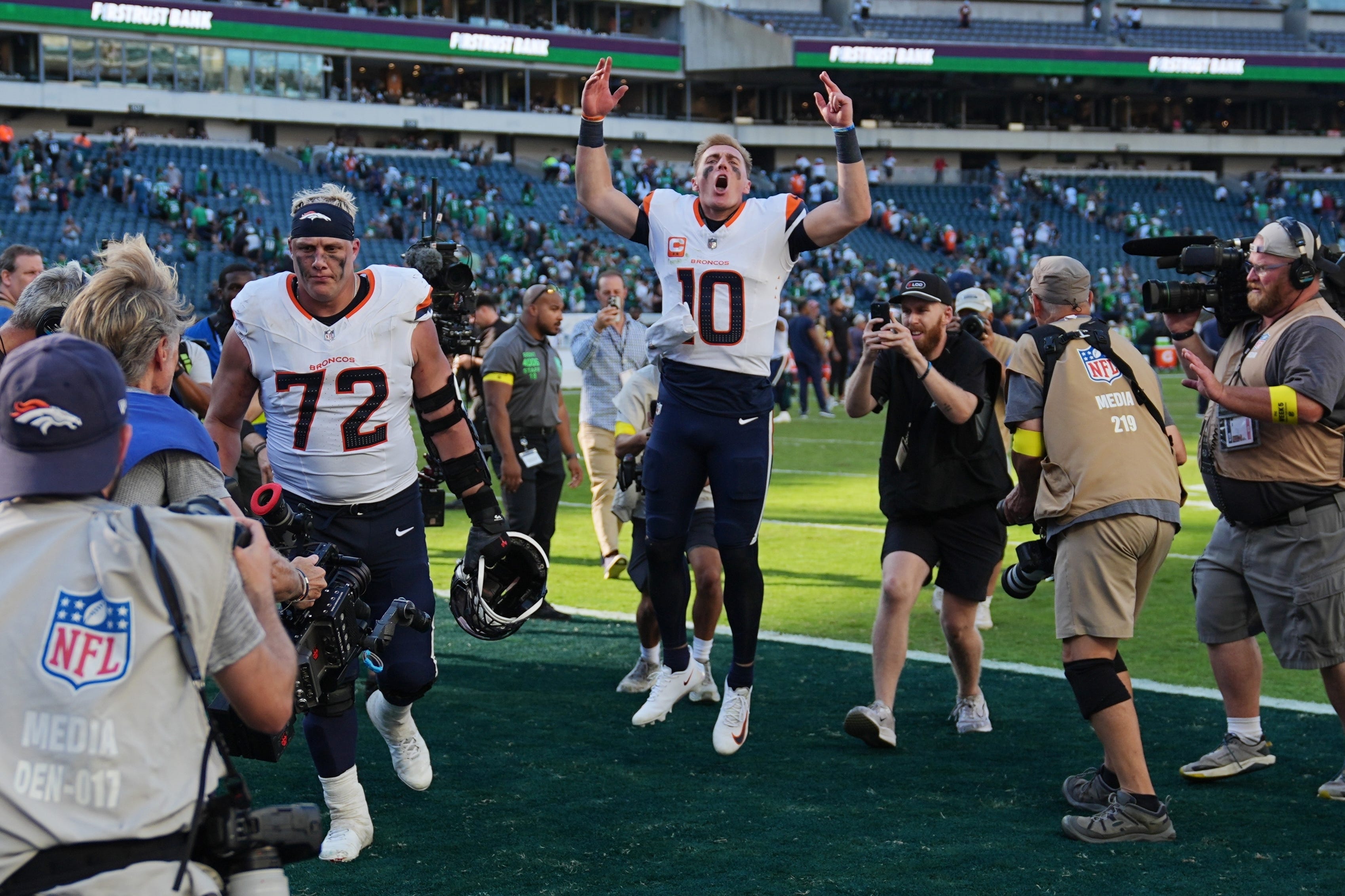 Bo Nix led a superb rally as Denver stunned Super Bowl champions Philadelphia (Matt Rourke/AP)