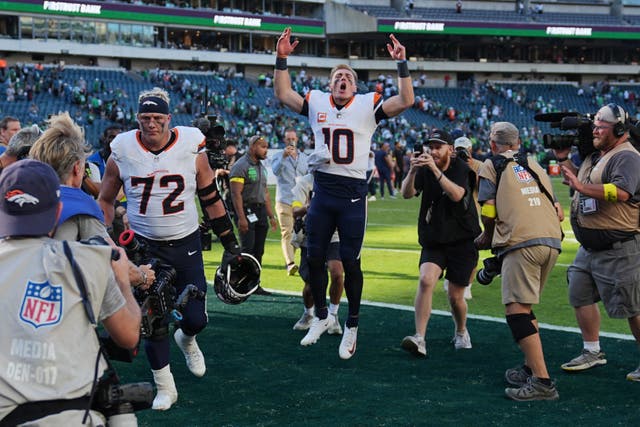 Bo Nix led a superb rally as Denver stunned Super Bowl champions Philadelphia (Matt Rourke/AP)