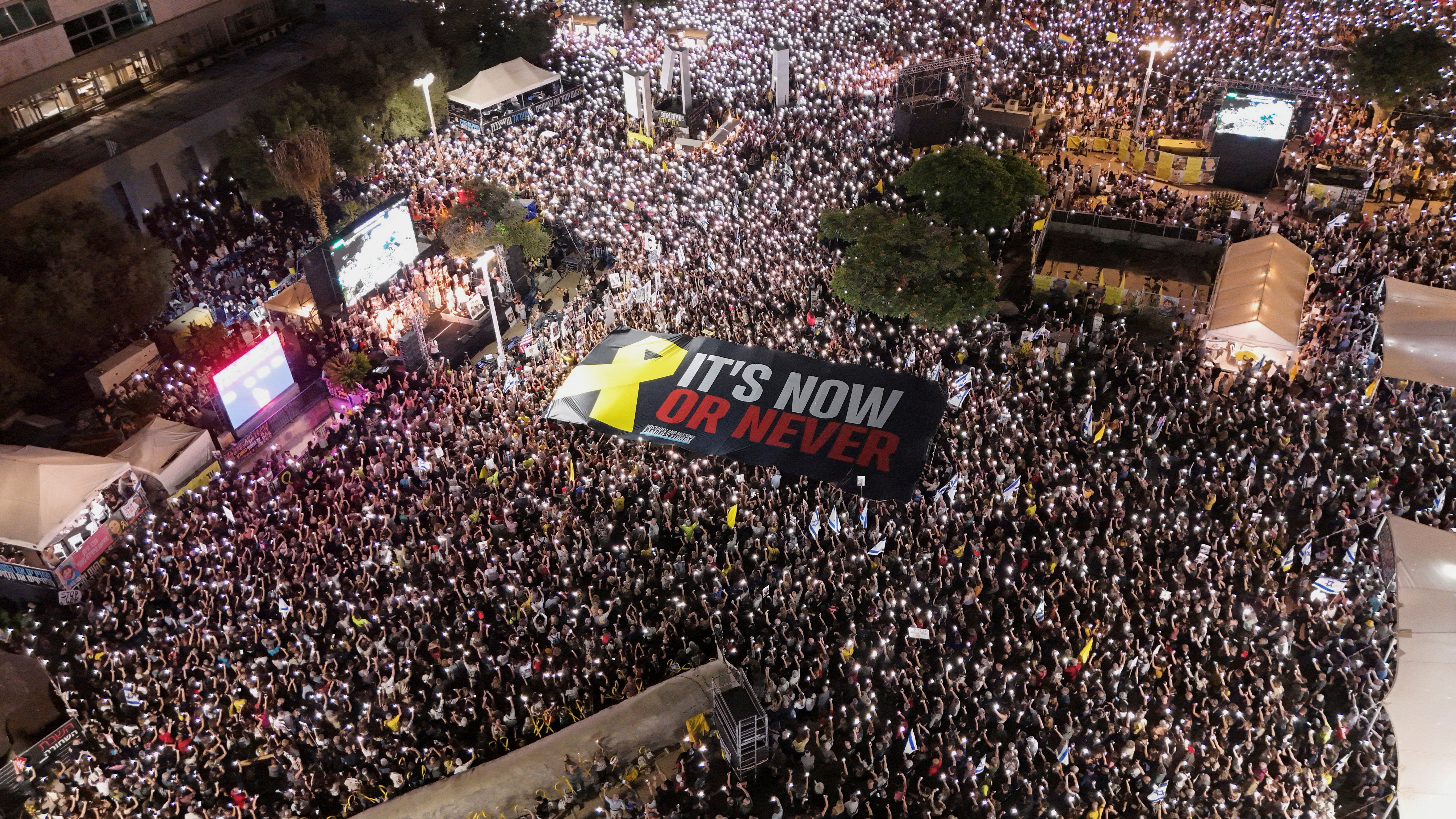 In Tel Aviv over the weekend, supporters of a hostage release took to the streets to advocate for the families of hostages to be reunited with their loved ones taken on October 7, 2023