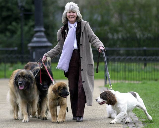 <p>Late author Jilly Cooper at the Crufts Dog Show</p>