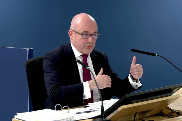 Sir Jon Coles giving evidence to the Covid Inquiry