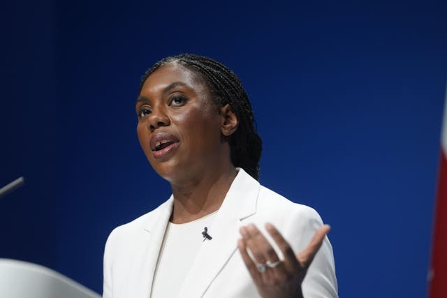 Conservative Party leader Kemi Badenoch speaking during the Conservative Party conference (Danny Lawson/PA)