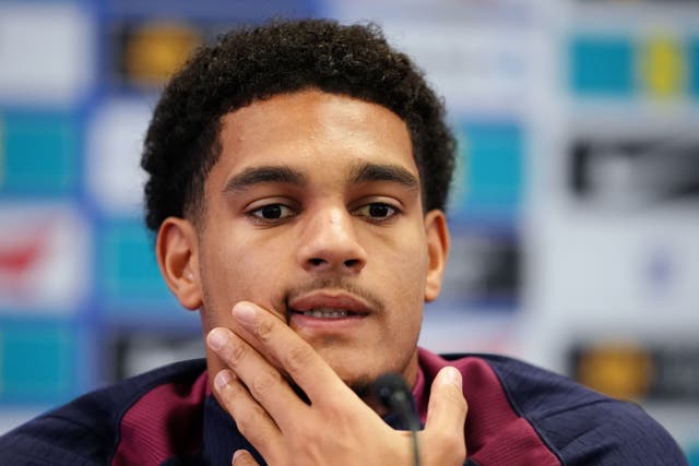 Jarell Quansah during a media day at St George’s Park (Martin Rickett/PA)