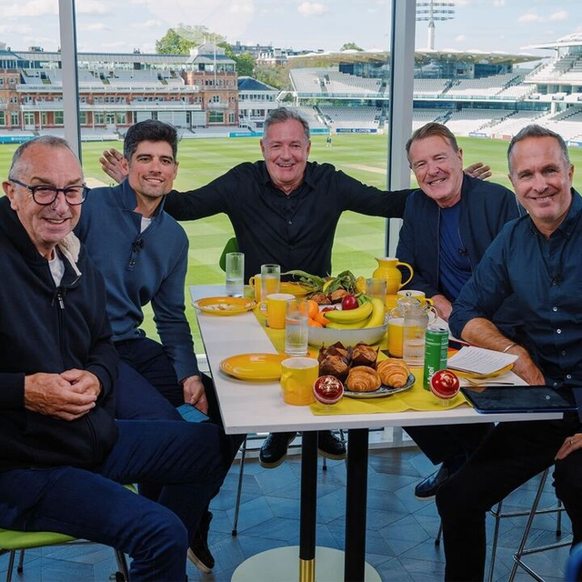 <p>Piers Morgan joined podcast ‘The Overlap’ and Betfair’s ‘Stick to Cricket’ show alongside Alastair Cook, Michael Vaughan, Phil Tufnell and David ‘Bumble’ Lloyd</p>