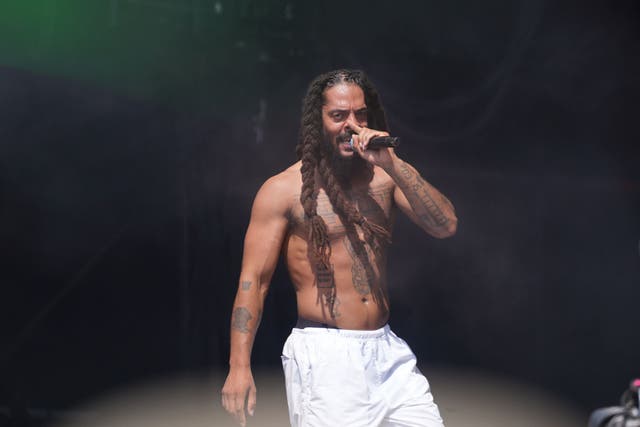 <p>Punk duo Bob Vylan performing at Glastonbury Festival</p>