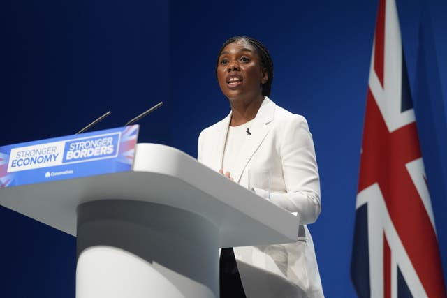 <p>Conservative Party leader Kemi Badenoch will close the party conference in Manchester (Danny Lawson/PA)</p>