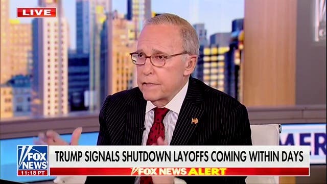 <p>Fox Business host Larry Kudlow believes that Trump has a ‘great opportunity’ to terminate up to 500,000 workers because of the shutdown</p>