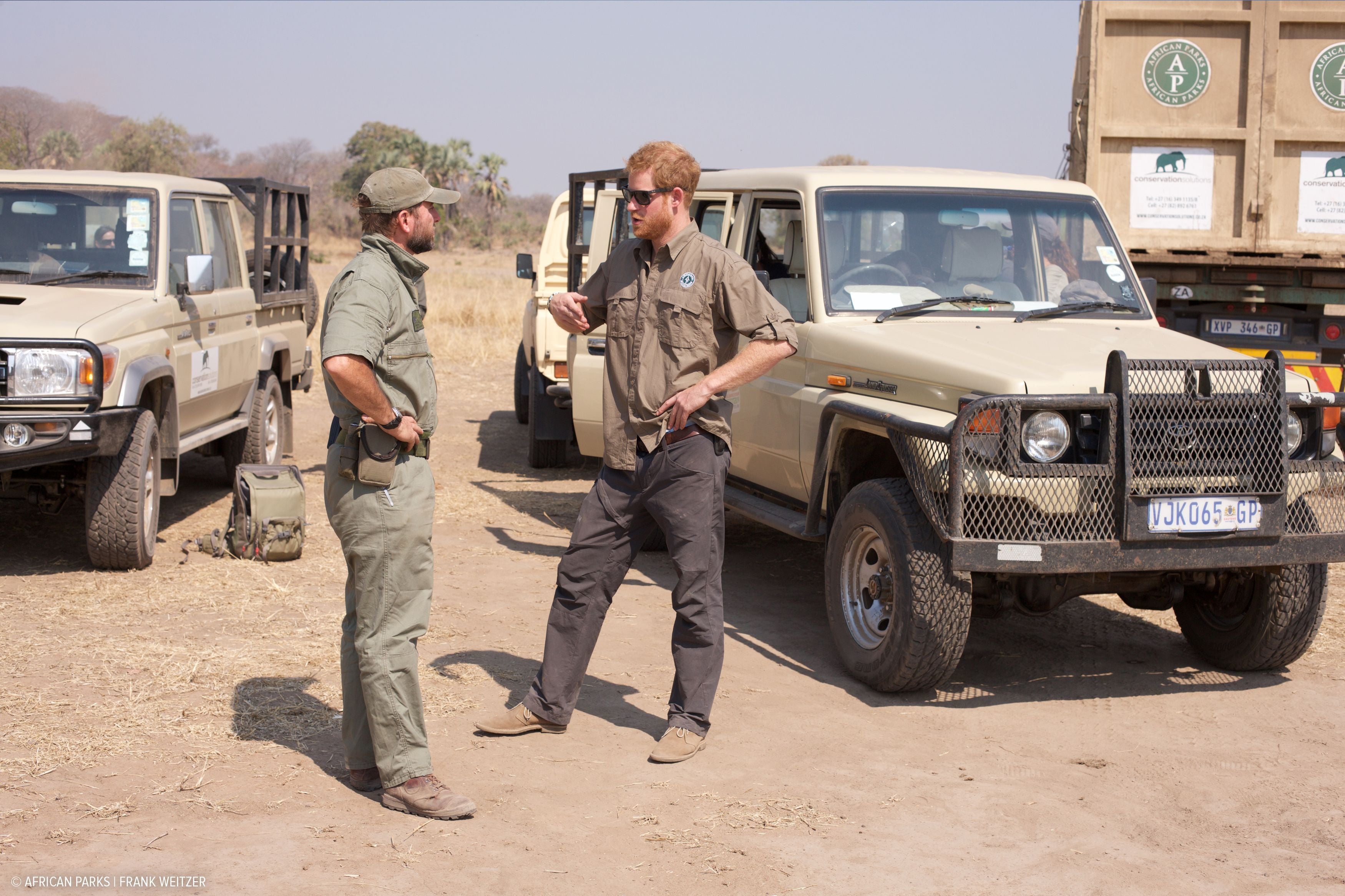 Prince Harry pictured working with African Parks