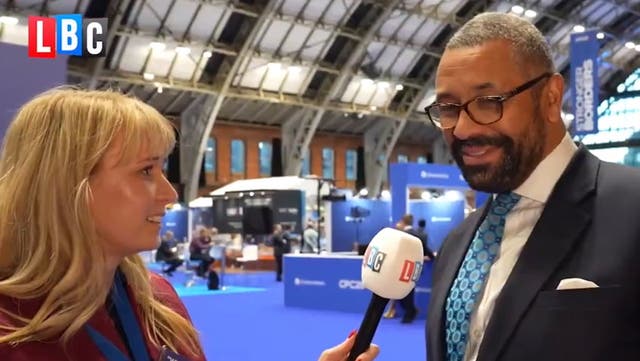 <p>‘Why can’t you spell?’: James Cleverly confronted over Tories misspelling ‘Britain’ </p>