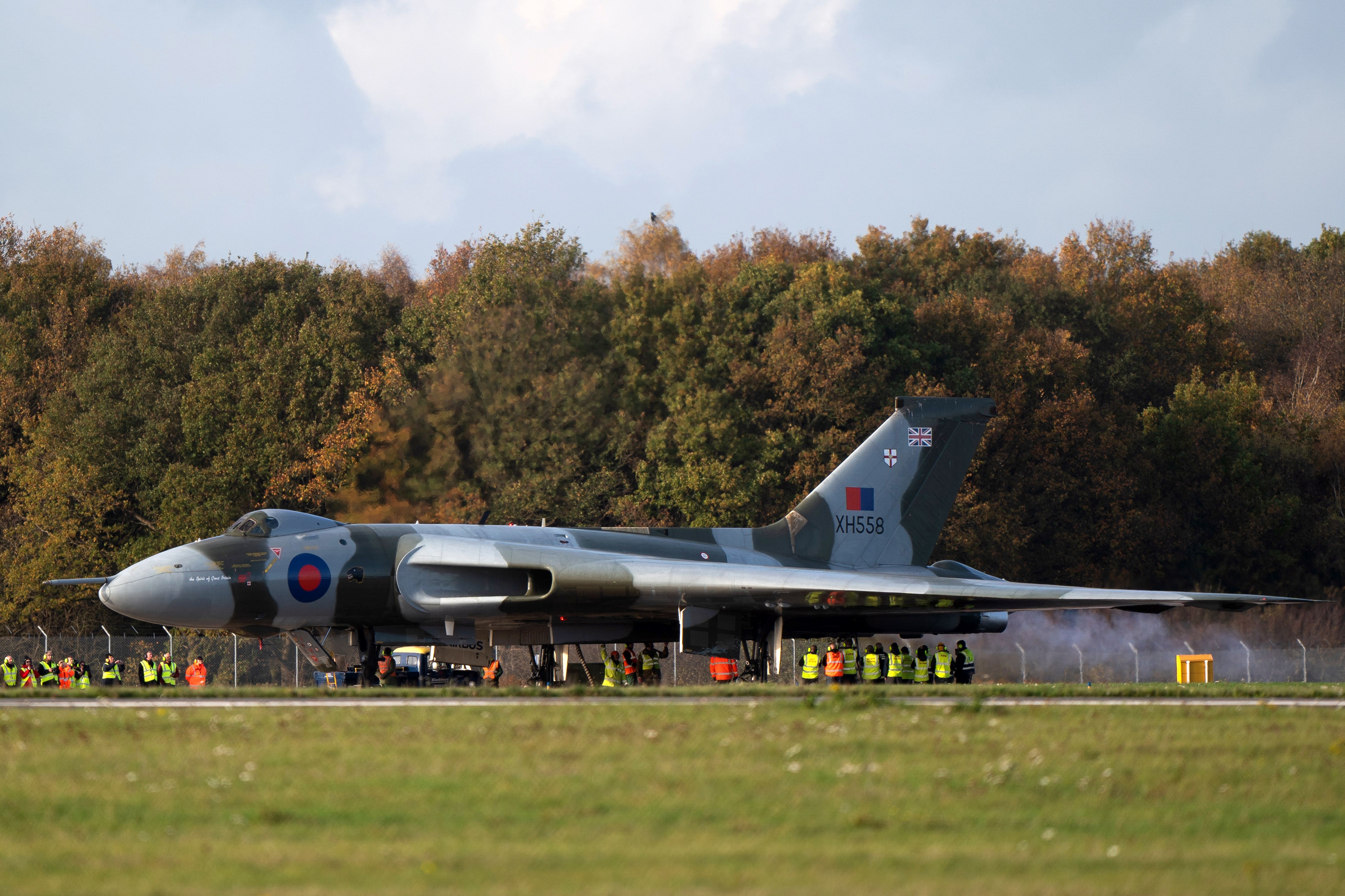 Vulcan bomber XH558 runs her engines for the last time in November 2022 (Joe Giddens/PA)