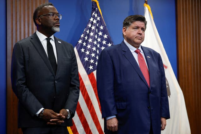 Brandon Johnson and JB Pritzker