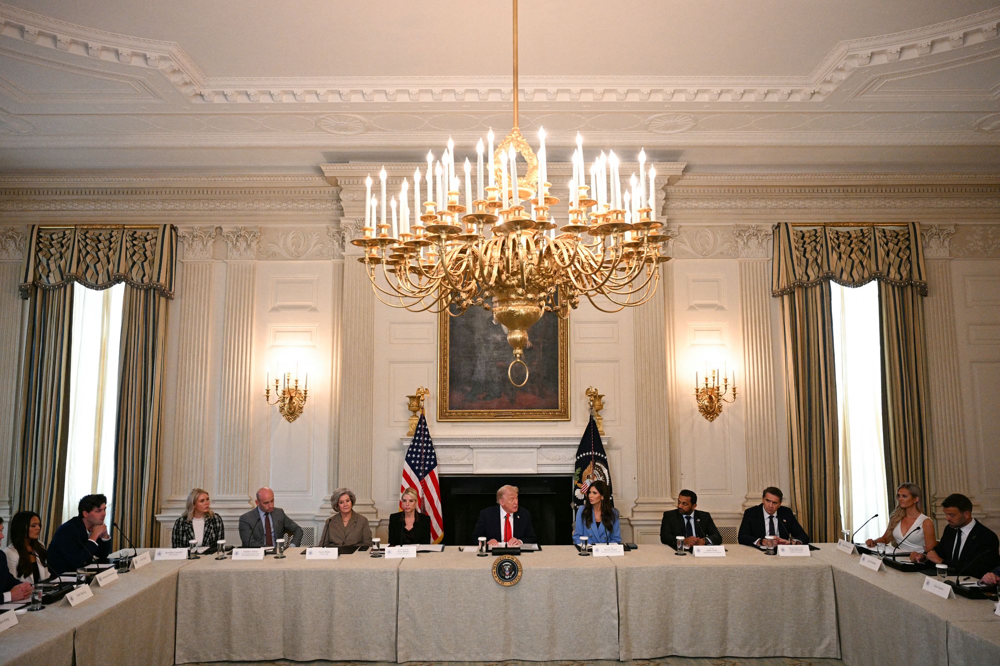 Senior Trump administration officials joined the president at the White House for an event focused on strategies for combating ‘Antifa’ October 8