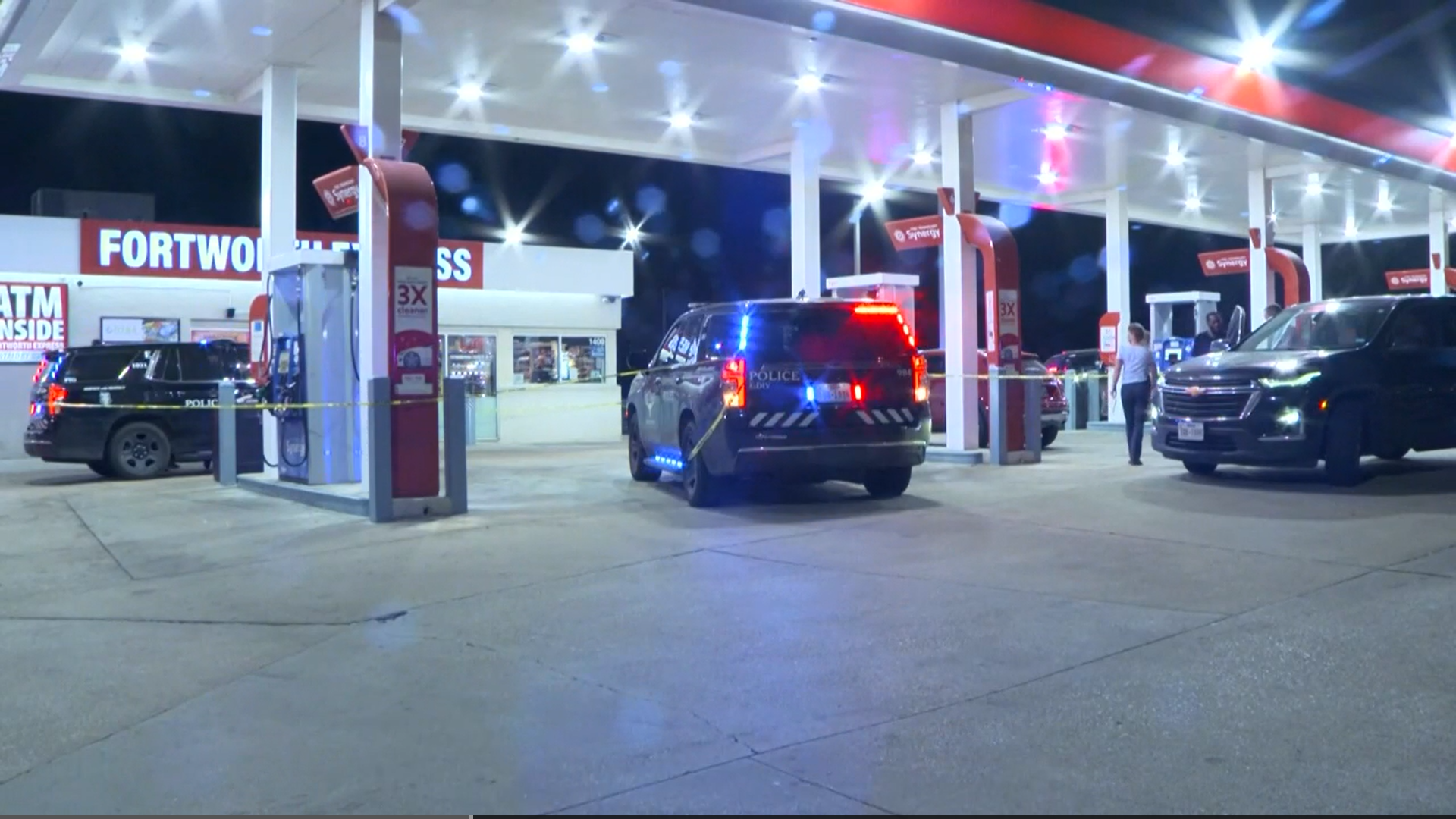 <p>Fort Worth petrol station where Chandrashekar Pole was shot dead by a gunman</p>