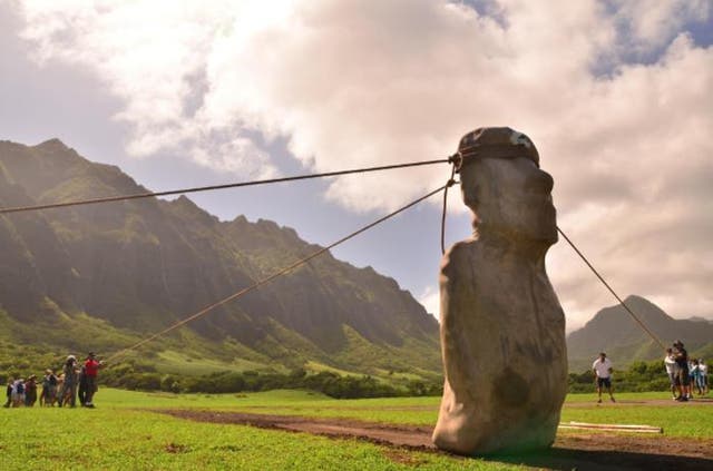 <p>Experiments confirm that the ancient people of Rapa Nui 'walked' the iconic moai statues</p>