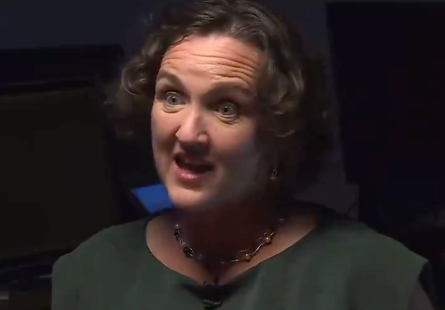 <p>California gubernatorial candidate Katie Porter grows frustrated over CBS News reporter Julie Watts's questioning</p>